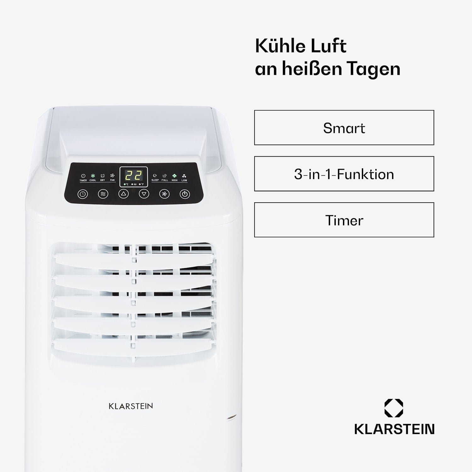 Klarstein Pure Blizzard 3 2G mobiles Klimagerät 7000 BTU 50dB Energieklasse A – Bild 2