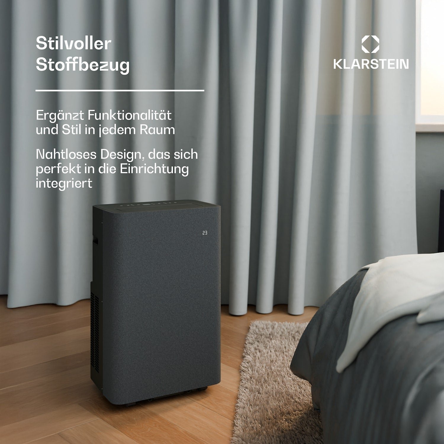 Klarstein AireLux Smart 14000 BTU Mobile Klimaanlage R290 App 65m² Dunkelgrau – Bild 2