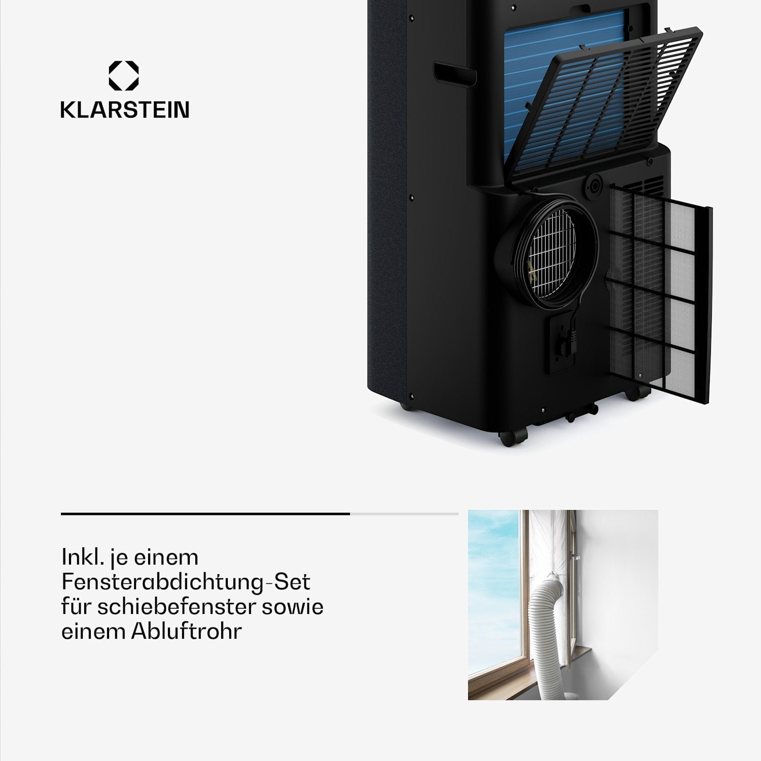 Klarstein AireLux Smart 14000 BTU Mobile Klimaanlage R290 App 65m² Dunkelgrau – Bild 7