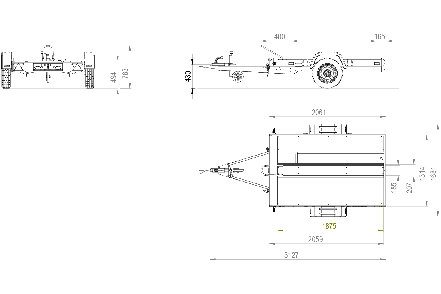 UNITRAILER Moto – Anhänger 2200×1303 mm, 750 kg zGG – Bild 3
