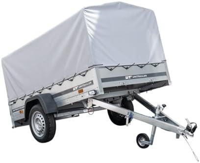 UNITRAILER Garden Trailer 230 KIPP – Anhänger mit Stützrad, 80 cm Hochplane & Hochspriegel, 2304×1256 mm, 750 kg zGG