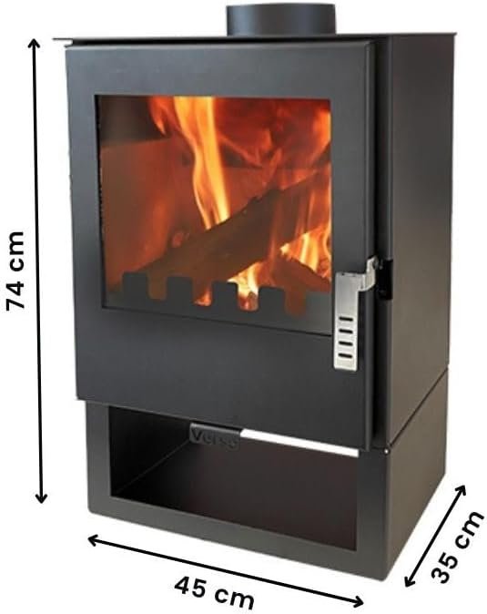 Verso 3 Kaminofen 5 kW – Holzofen mit Sichtscheibe, EEK A+, BImSchV Stufe 2, Schwarz – Bild 2
