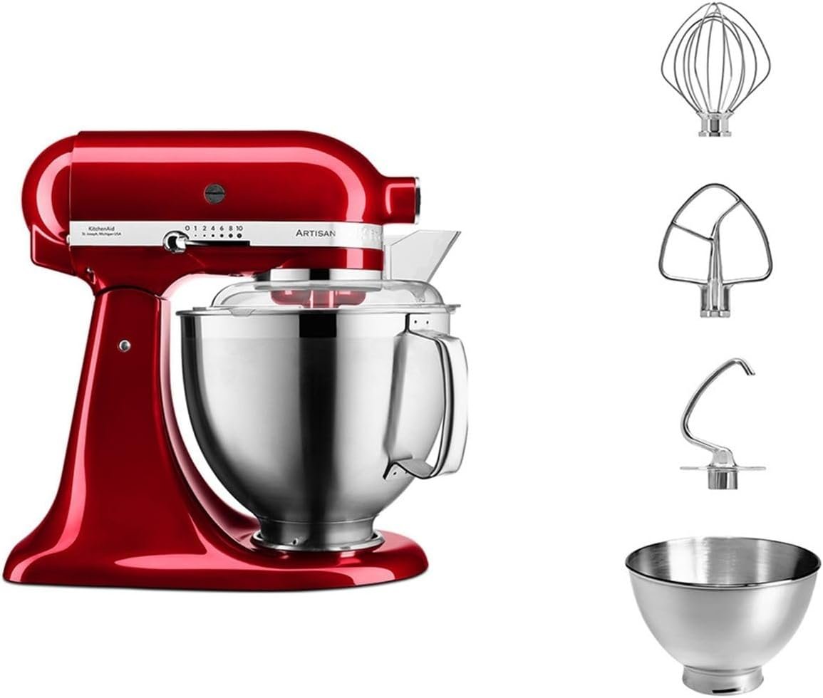 KitchenAid Artisan 5KSM185PS Küchenmaschine 4,8 L mit Planetenrührwerk, 10 Stufen, Liebesapfelrot – Bild 3
