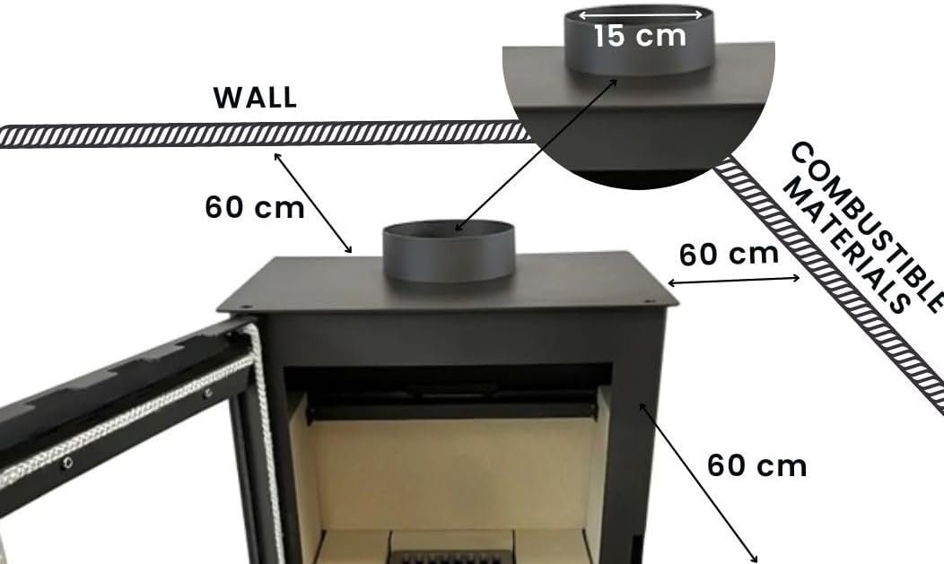 Verso 3 Kaminofen 5 kW – Holzofen mit Sichtscheibe, EEK A+, BImSchV Stufe 2, Schwarz – Bild 6