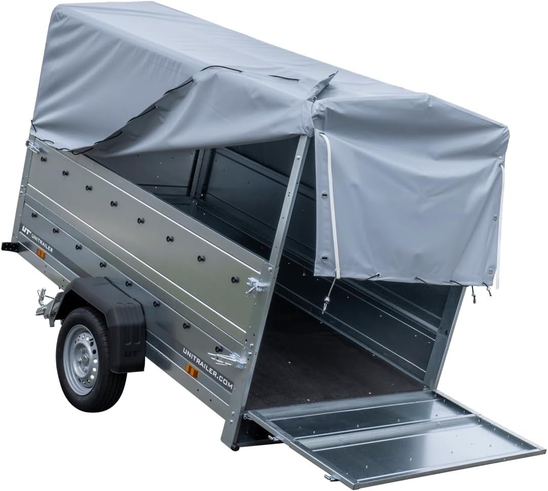 UNITRAILER Garden Trailer 230 KIPP – Anhänger mit Stützrad, 110 cm Hochplane & Hochspriegel, 2304×1256 mm, 750 kg zGG – Bild 7