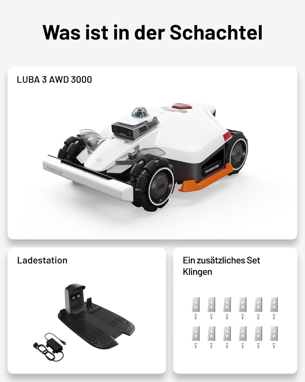 MAMMOTION LUBA 3 AWD 3000 Mähroboter ohne Begrenzungskabel für 3.000 m² – Bild 8