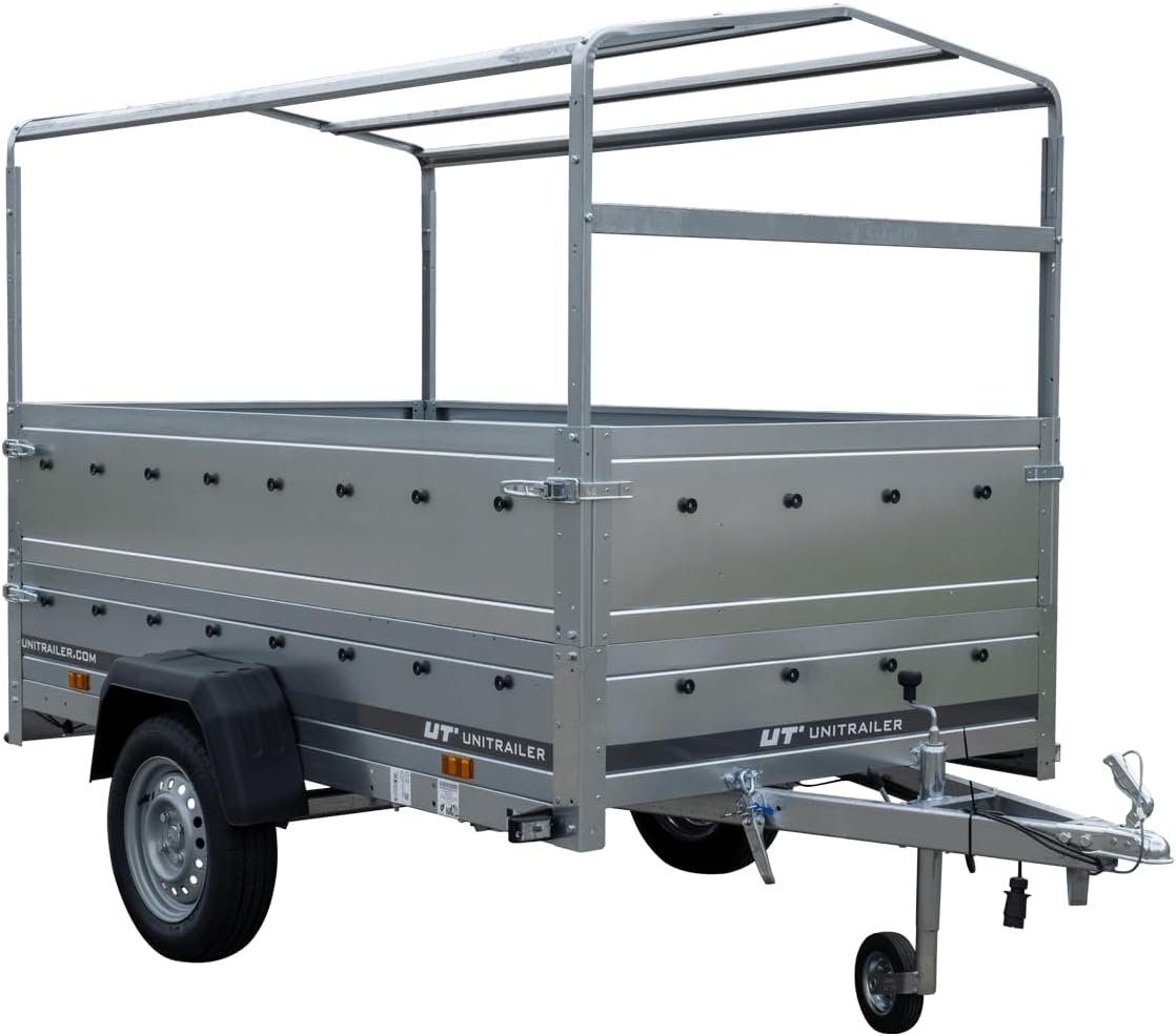 UNITRAILER Garden Trailer 230 KIPP – Anhänger mit Stützrad, 110 cm Hochplane & Hochspriegel, 2304×1256 mm, 750 kg zGG – Bild 9