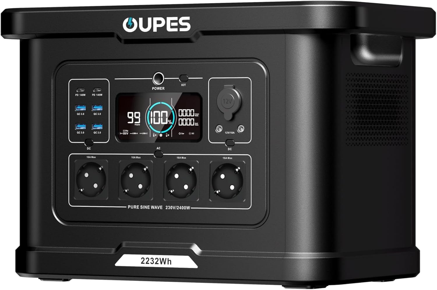OUPES Exodus 2400 Powerstation 2232 Wh, 2400 W, LiFePO4 Solargenerator mit USV-Funktion