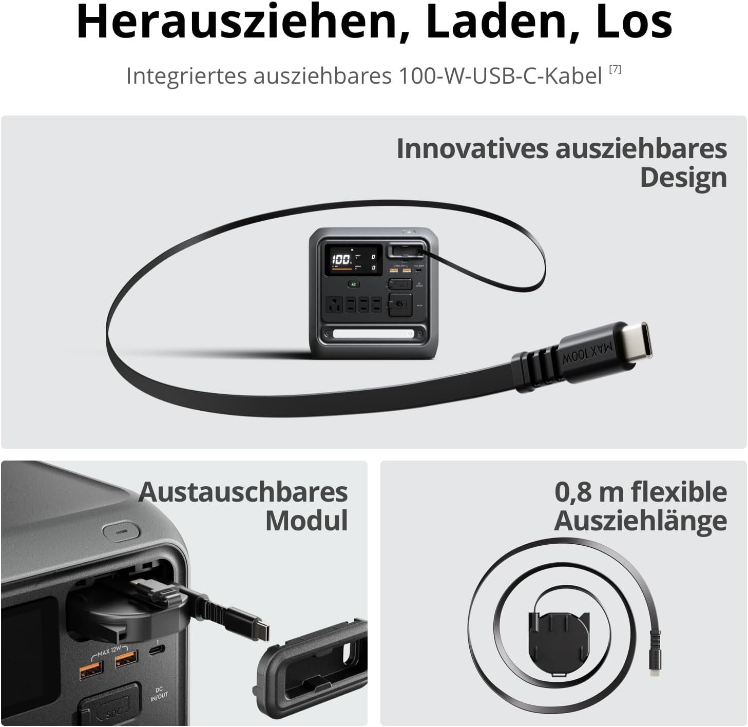 DJI Power 1000 Mini Tragbare Powerstation 1008 Wh, 1000 W, LFP-Akku, Schwarz – Bild 7