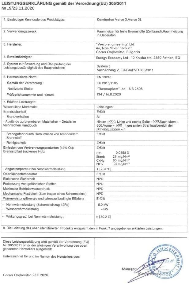 Verso 3 Kaminofen 5 kW – Holzofen mit Sichtscheibe, EEK A+, BImSchV Stufe 2, Schwarz – Bild 8
