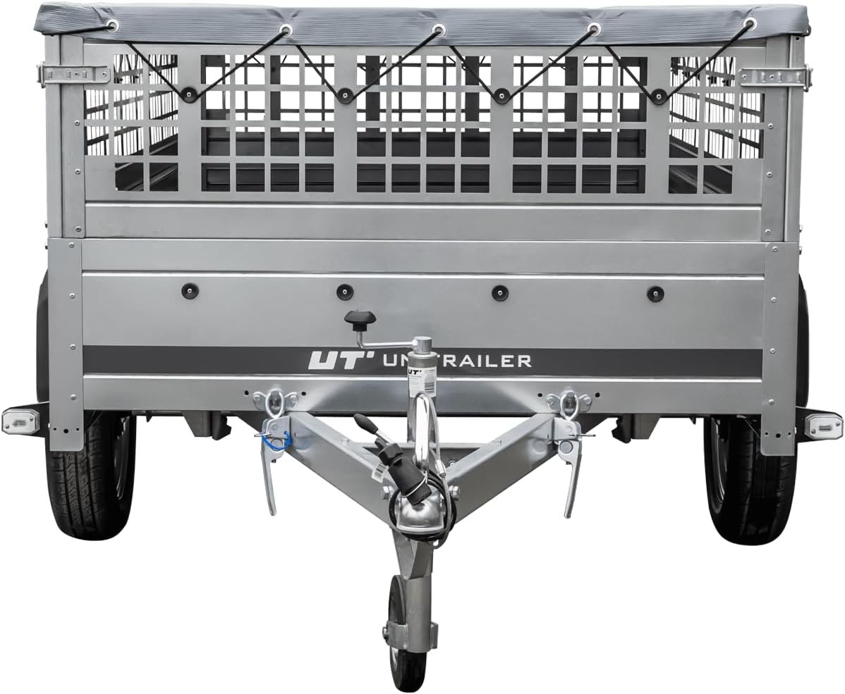 UNITRAILER Garden Trailer 230 KIPP Breit – Anhänger mit Stützrad, Gitterwänden & Flachplane, 2304×1256 mm, 750 kg zGG – Bild 4
