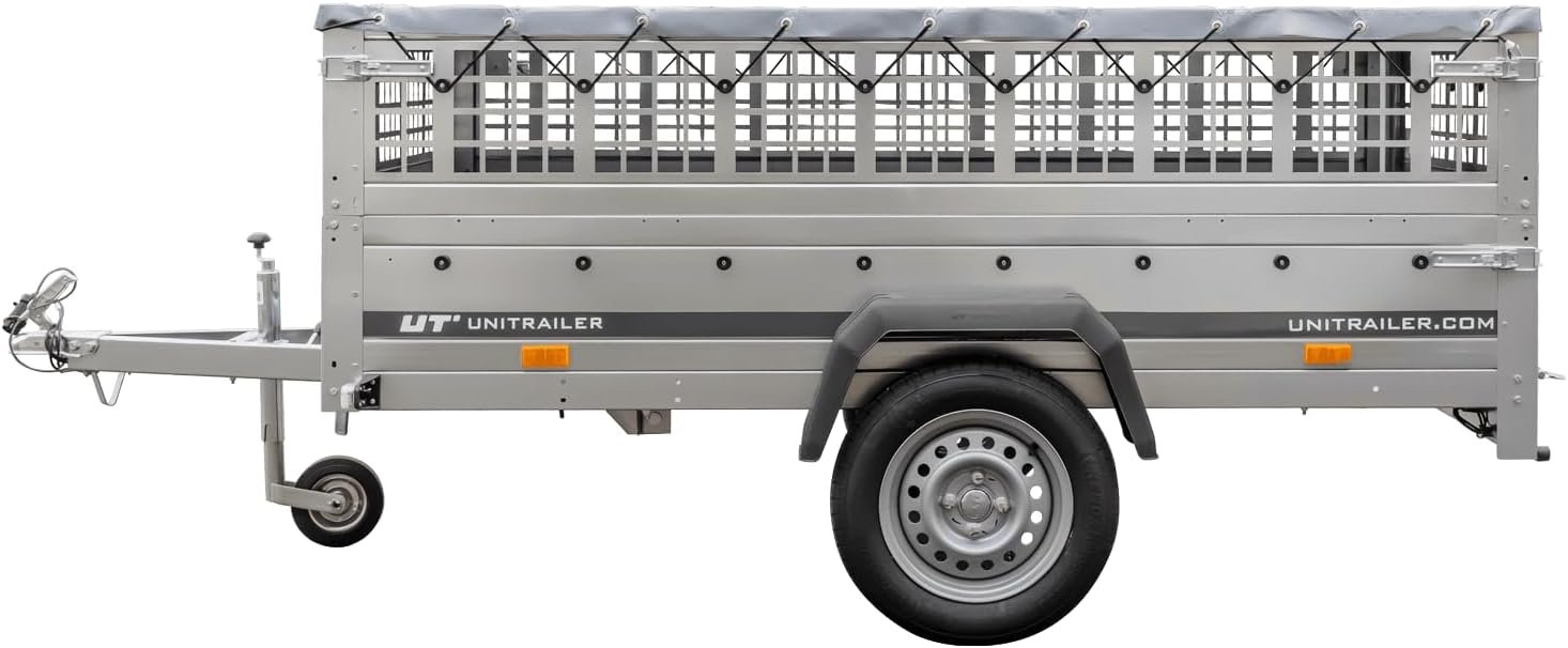 UNITRAILER Garden Trailer 230 KIPP Breit – Anhänger mit Stützrad, Gitterwänden & Flachplane, 2304×1256 mm, 750 kg zGG – Bild 7