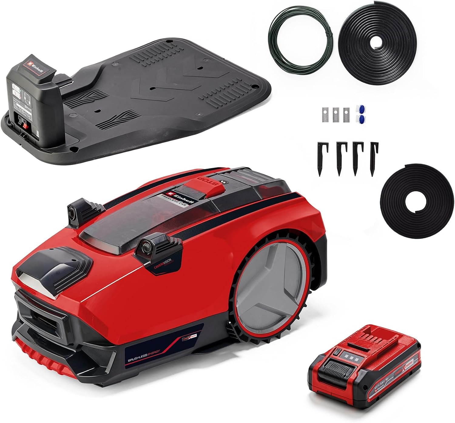 Einhell FREELEXO CAM 500 Mähroboter ohne Begrenzungsdraht, Kamera-Navigation, 18V Power X-Change, 500 m²