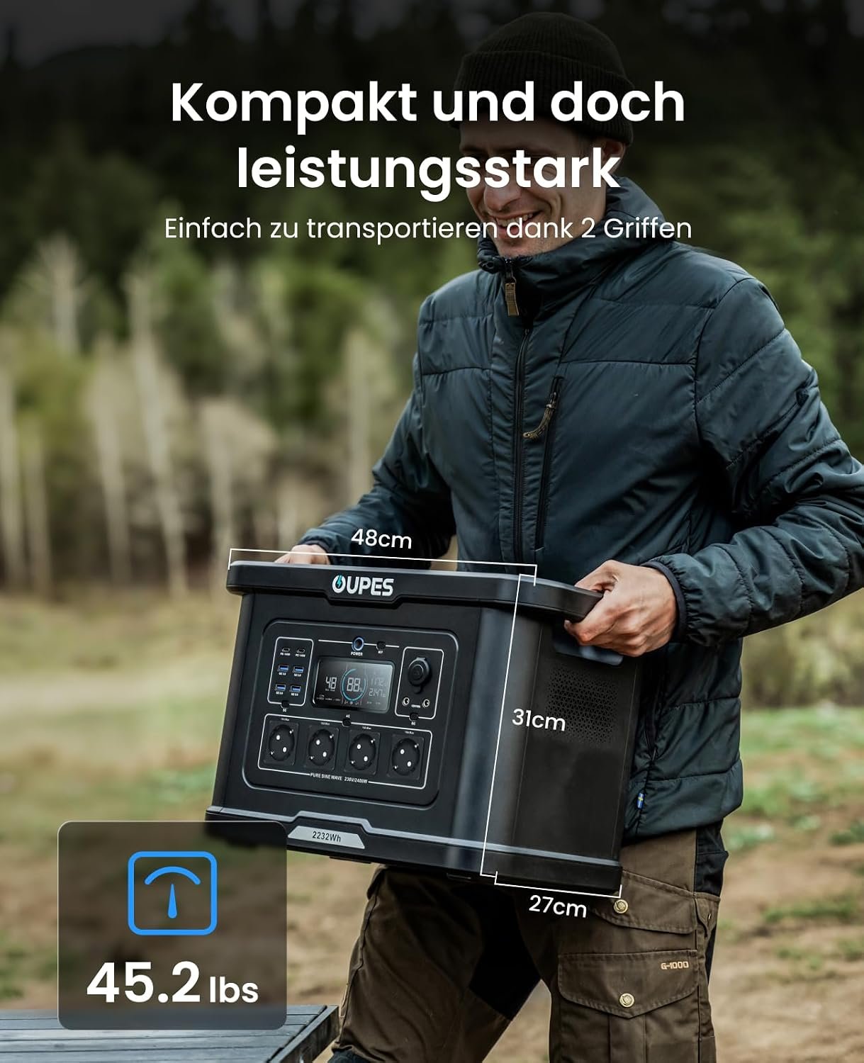 OUPES Exodus 2400 Powerstation 2232 Wh, 2400 W, LiFePO4 Solargenerator mit USV-Funktion – Bild 9