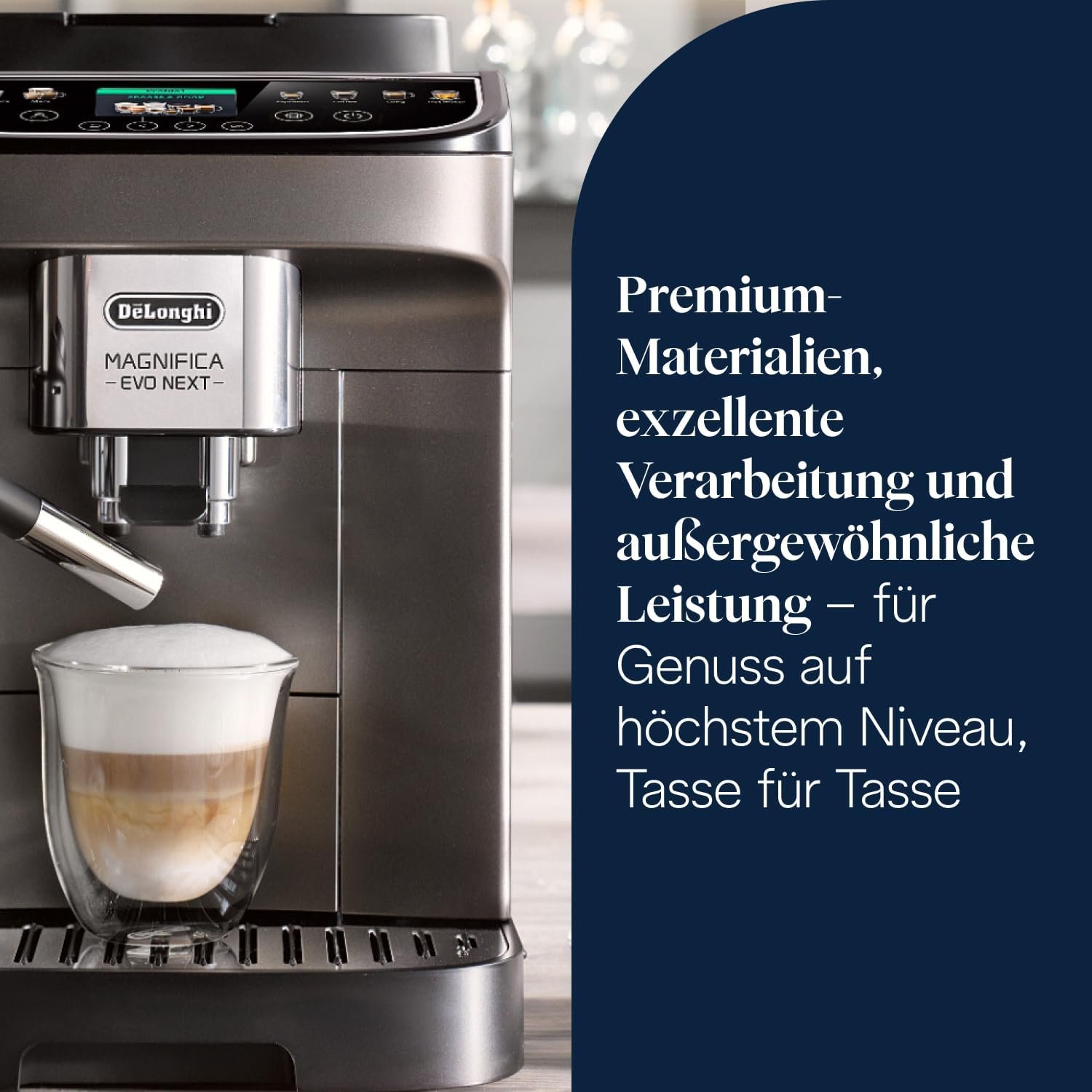 De’Longhi Magnifica Evo Next ECAM312.80.TB Kaffeevollautomat mit LatteCrema Milchsystem, 13 Getränke, Titan – Bild 2