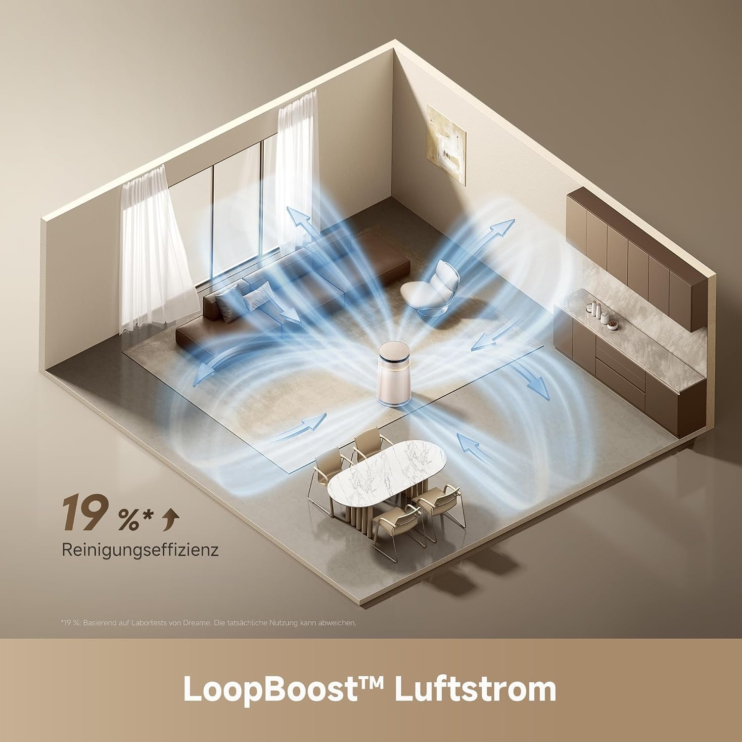 Dreame FP10 Luftreiniger mit HEPA-Filter & Walzen-Selbstreinigung, ideal bei Tierhaaren, Gold – Bild 4