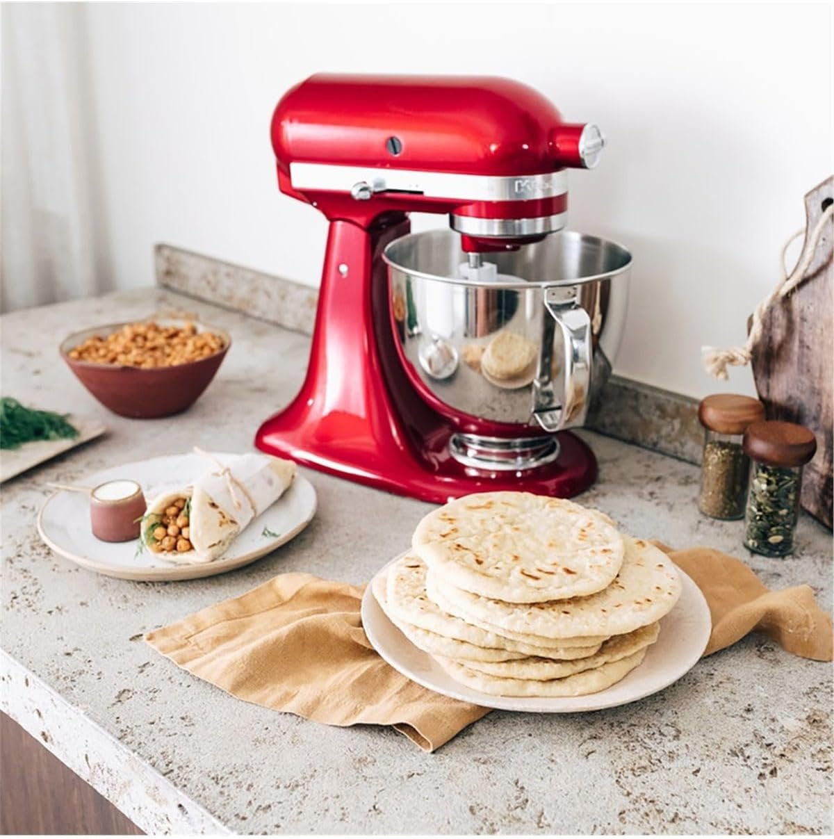 KitchenAid Artisan 5KSM185PS Küchenmaschine 4,8 L mit Planetenrührwerk, 10 Stufen, Liebesapfelrot – Bild 6
