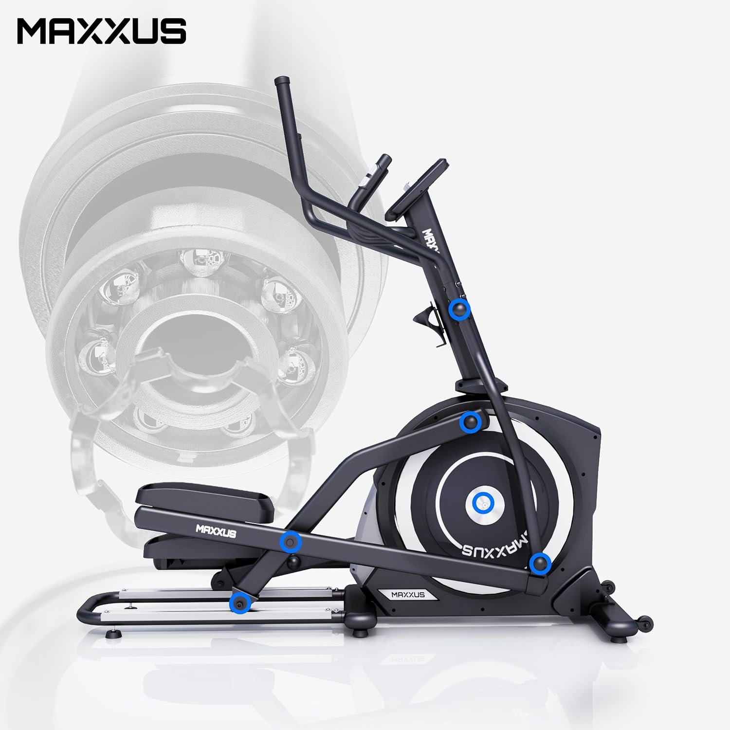 MAXXUS CX 5.1 Crosstrainer 54 cm Schrittlänge, 16 Stufen Magnetbremse, Schwarz – Bild 3