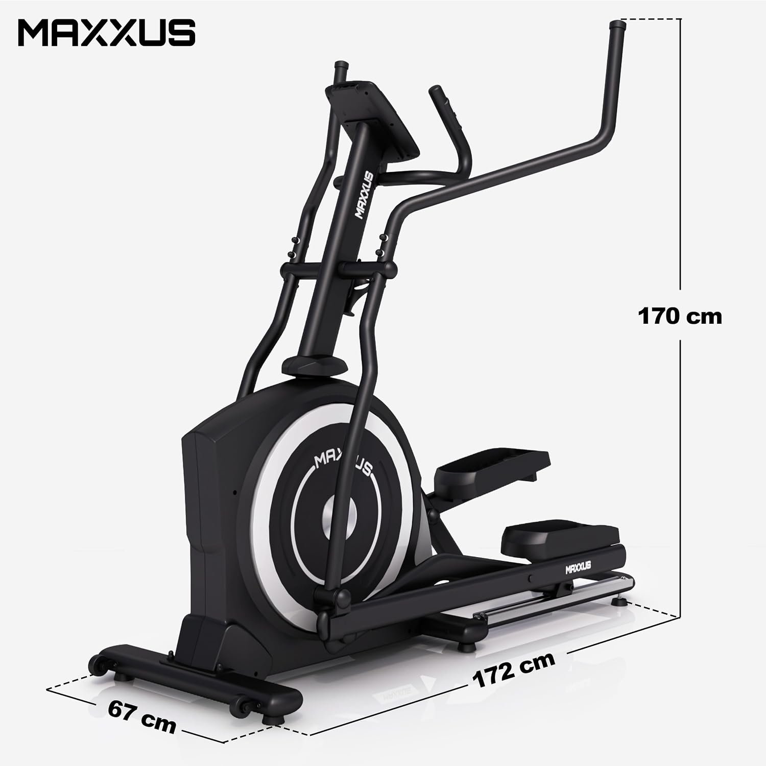 MAXXUS CX 5.1 Crosstrainer 54 cm Schrittlänge, 16 Stufen Magnetbremse, Schwarz – Bild 2