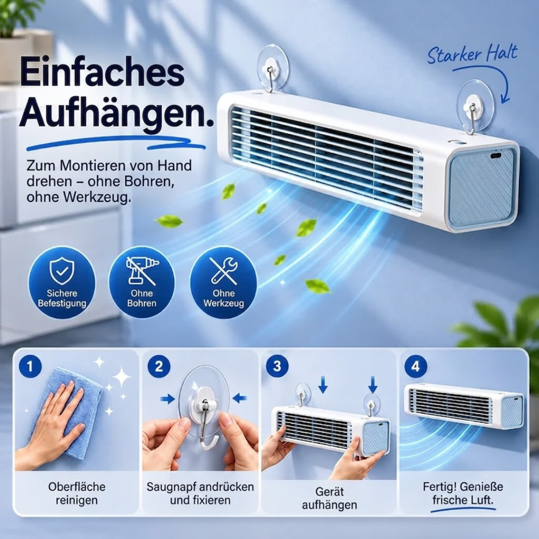 Cool Breeze Tragbarer Akku-Turmventilator USB-C, 3000 mAh, Schwenkfunktion & Fernbedienung – Bild 3