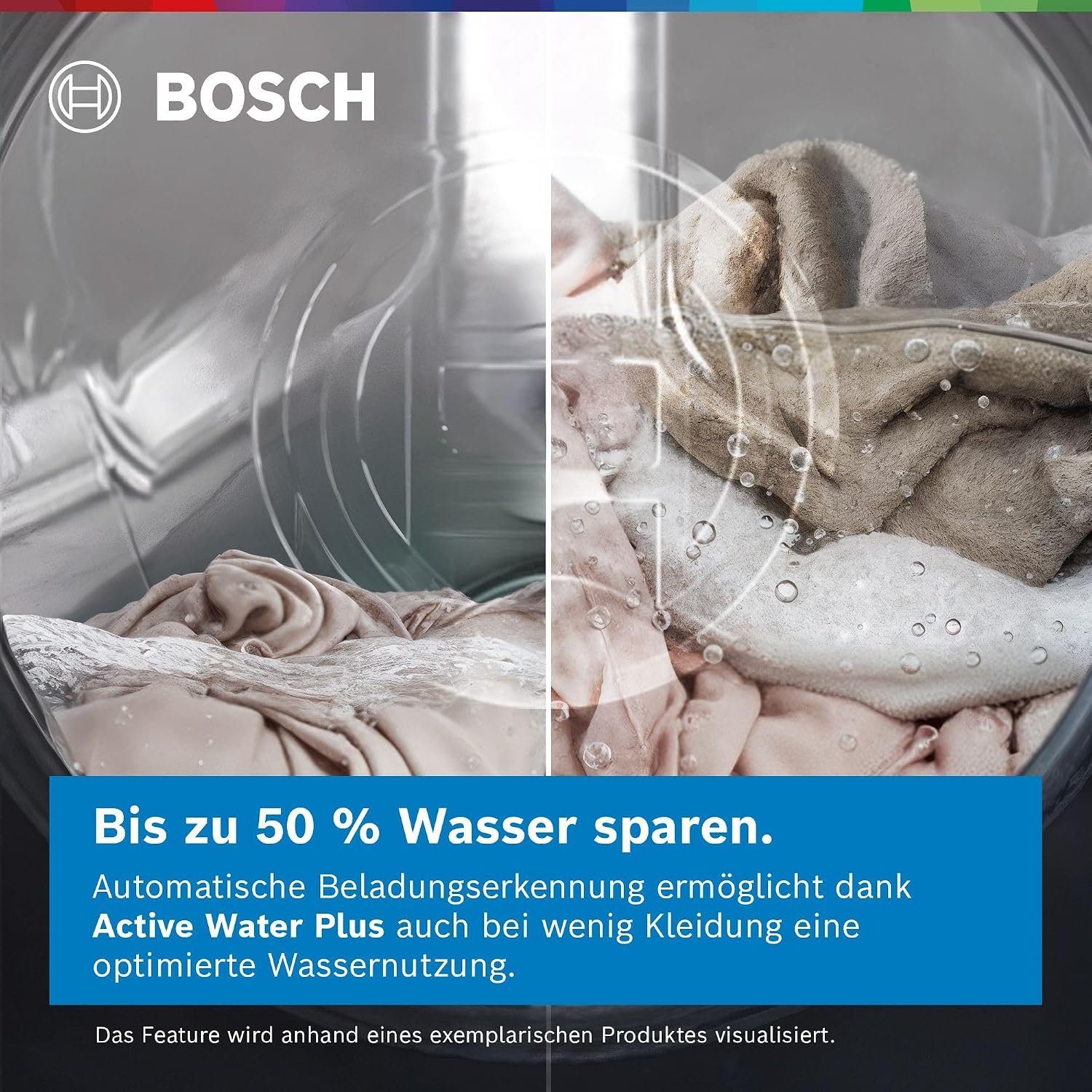Bosch Serie 8 WGB244A40 Waschmaschine Frontlader 9 kg, 1400 U/min, i-DOS, Home Connect, Weiß – Bild 4