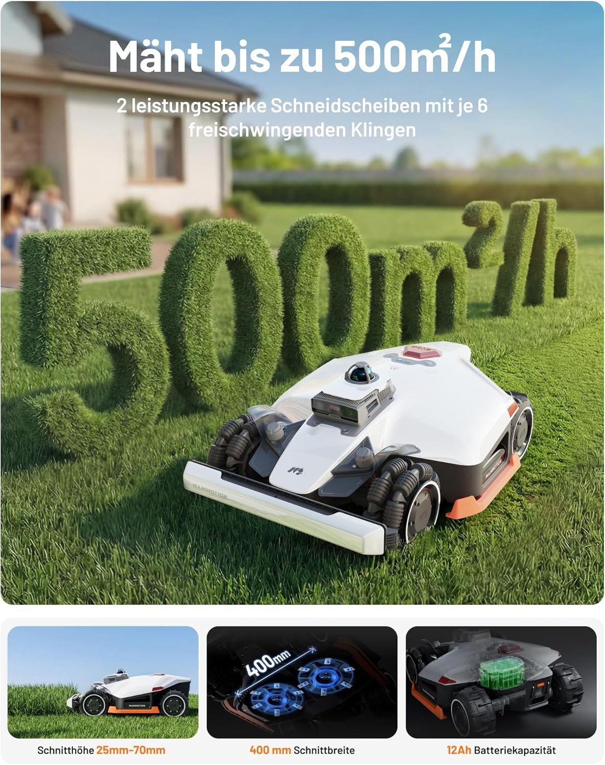 MAMMOTION LUBA 3 AWD 3000 Mähroboter ohne Begrenzungskabel für 3.000 m² – Bild 5