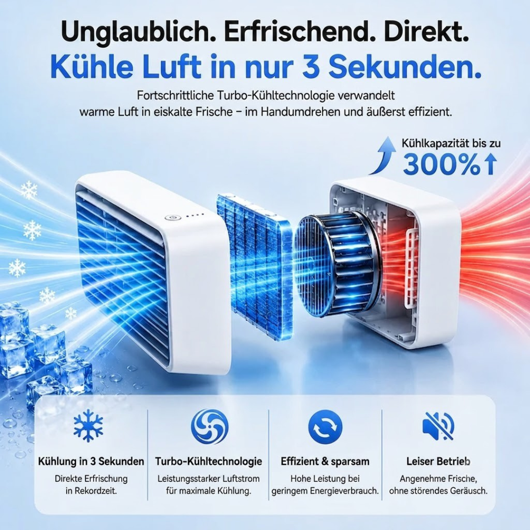 Cool Breeze Tragbarer Akku-Turmventilator USB-C, 3000 mAh, Schwenkfunktion & Fernbedienung – Bild 4