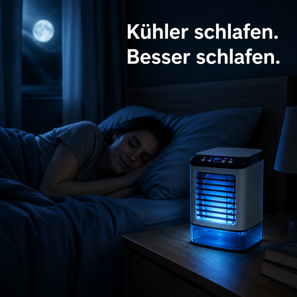 CoolCube Mini-Klimaanlage mit Wasserkühlung, 1200 ml Tank, 3-in-1 Luftkühler USB, leise – Bild 7