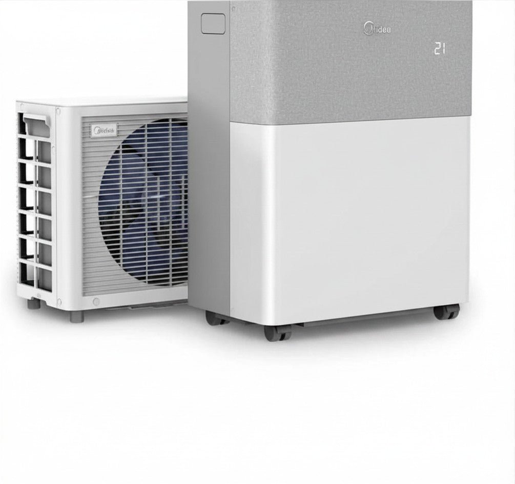 Midea PortaSplit Mobile Split-Klimaanlage 12000 BTU 3,5 kW mit Wärmepumpe, WLAN, A++, ohne Bohren