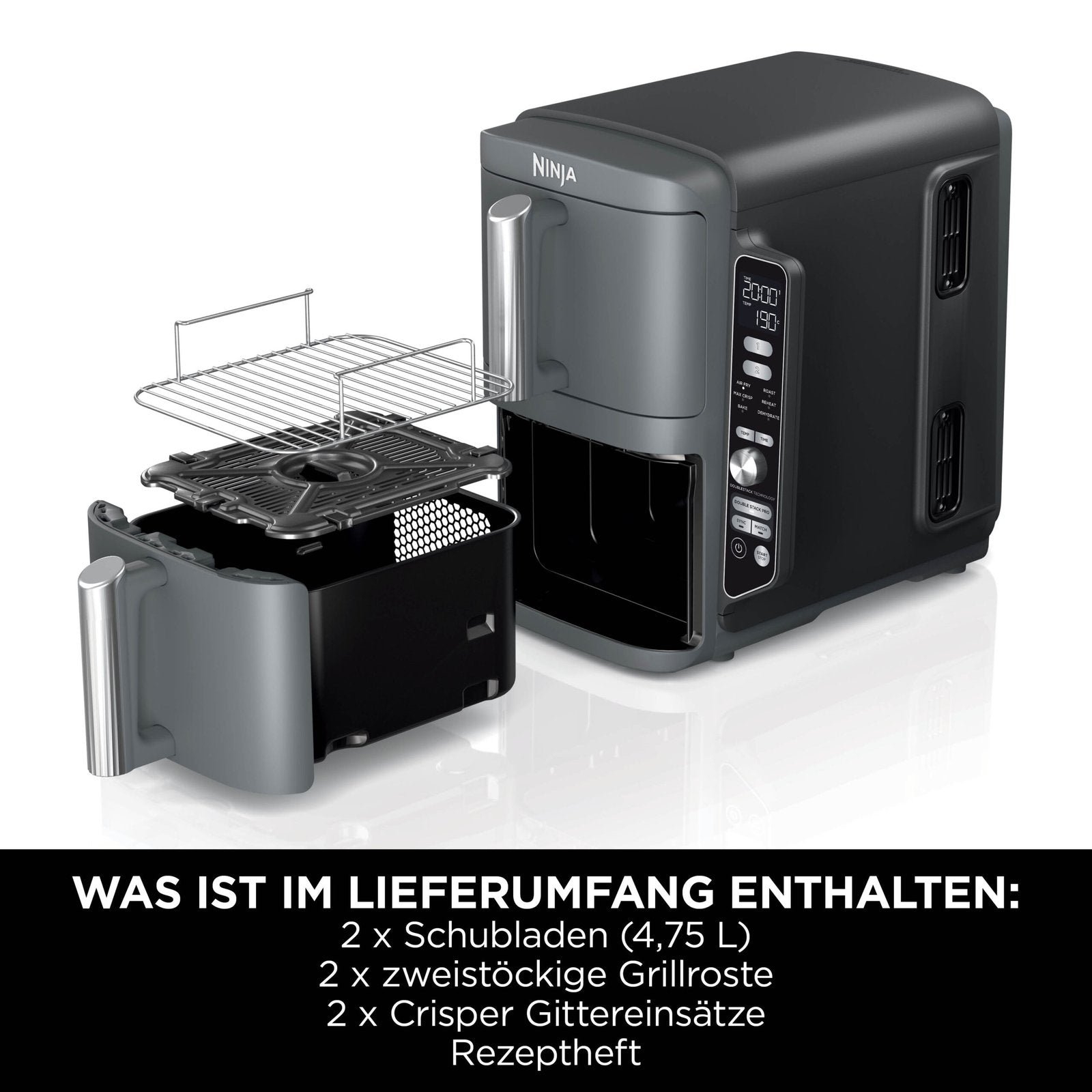 Ninja Double Stack XL SL400EU Heißluftfritteuse – 9,5 l – Bild 12