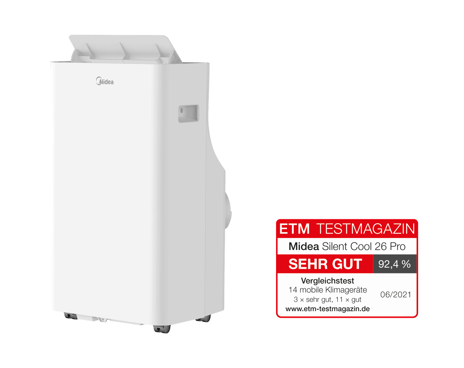 Midea Silent Cool 26 Pro Mobile Klimaanlage leise 57 dB ohne Installation – Bild 2