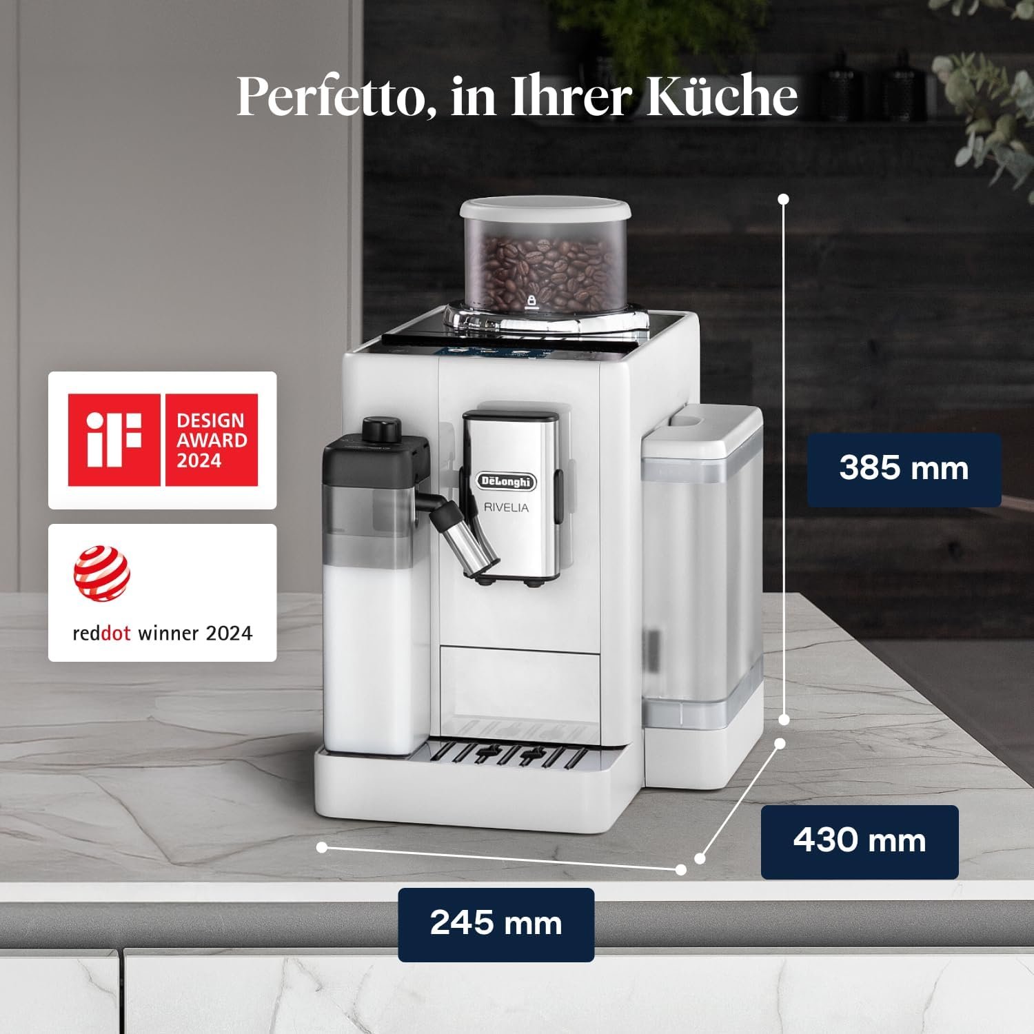 De’Longhi Rivelia Kaffeevollautomat 16 Getränke Weiß – Bild 3