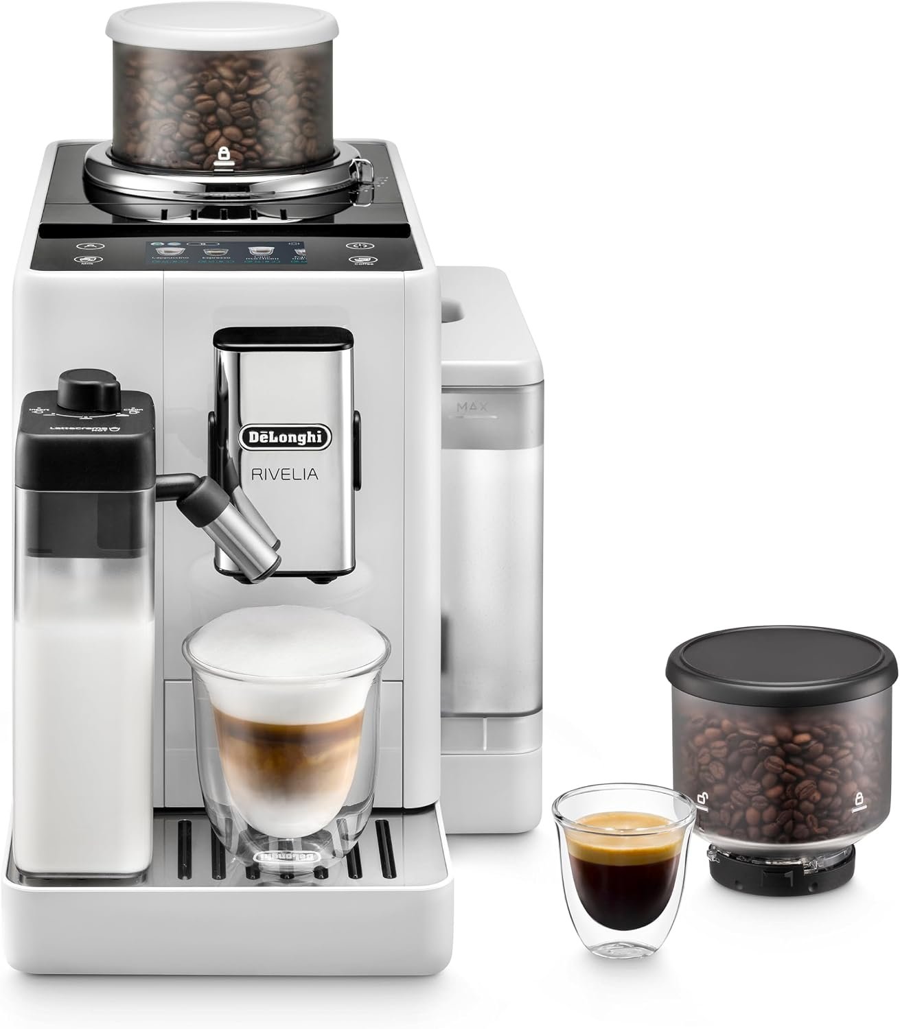 De’Longhi Rivelia Kaffeevollautomat 16 Getränke Weiß – Bild 4