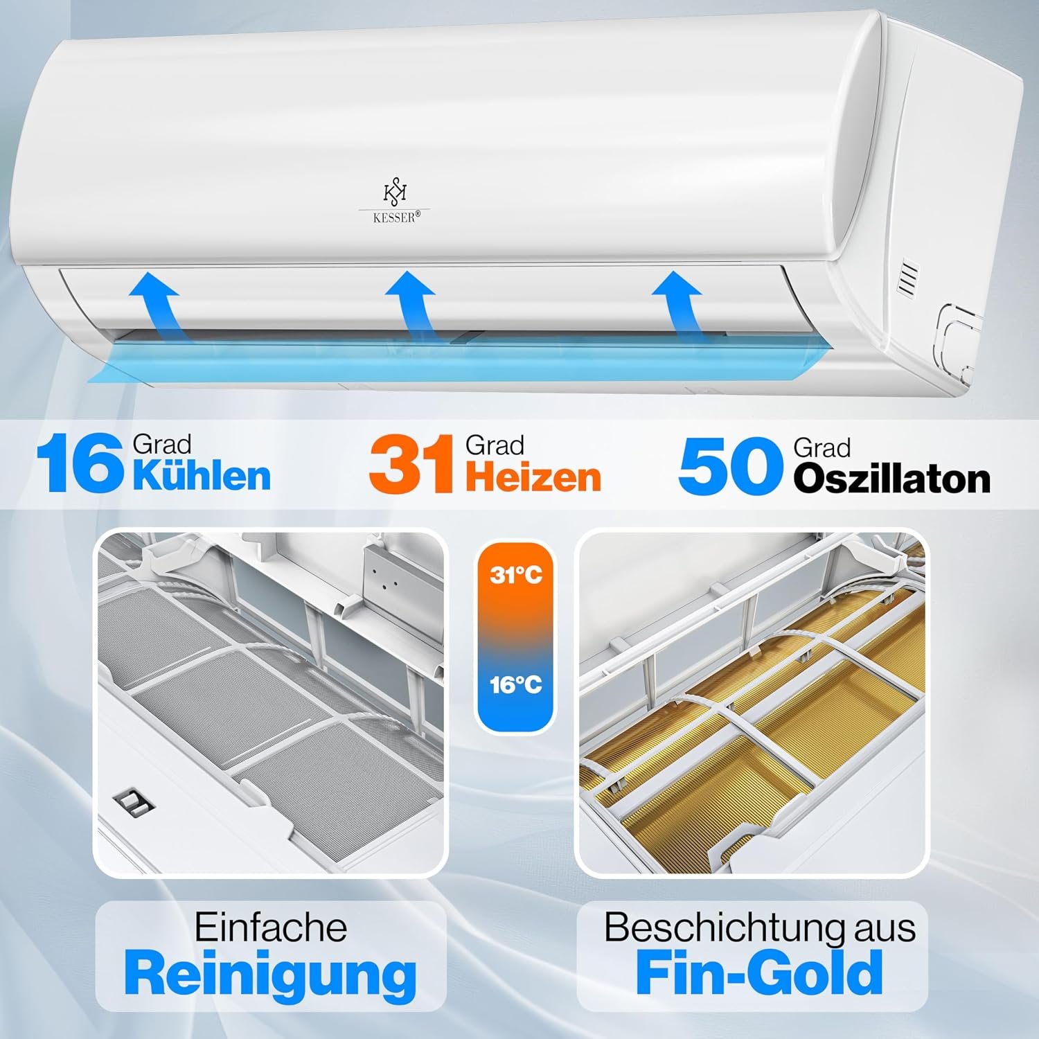 KESSER Split-Klimaanlage Set Quick Connect mit WiFi – Bild 3