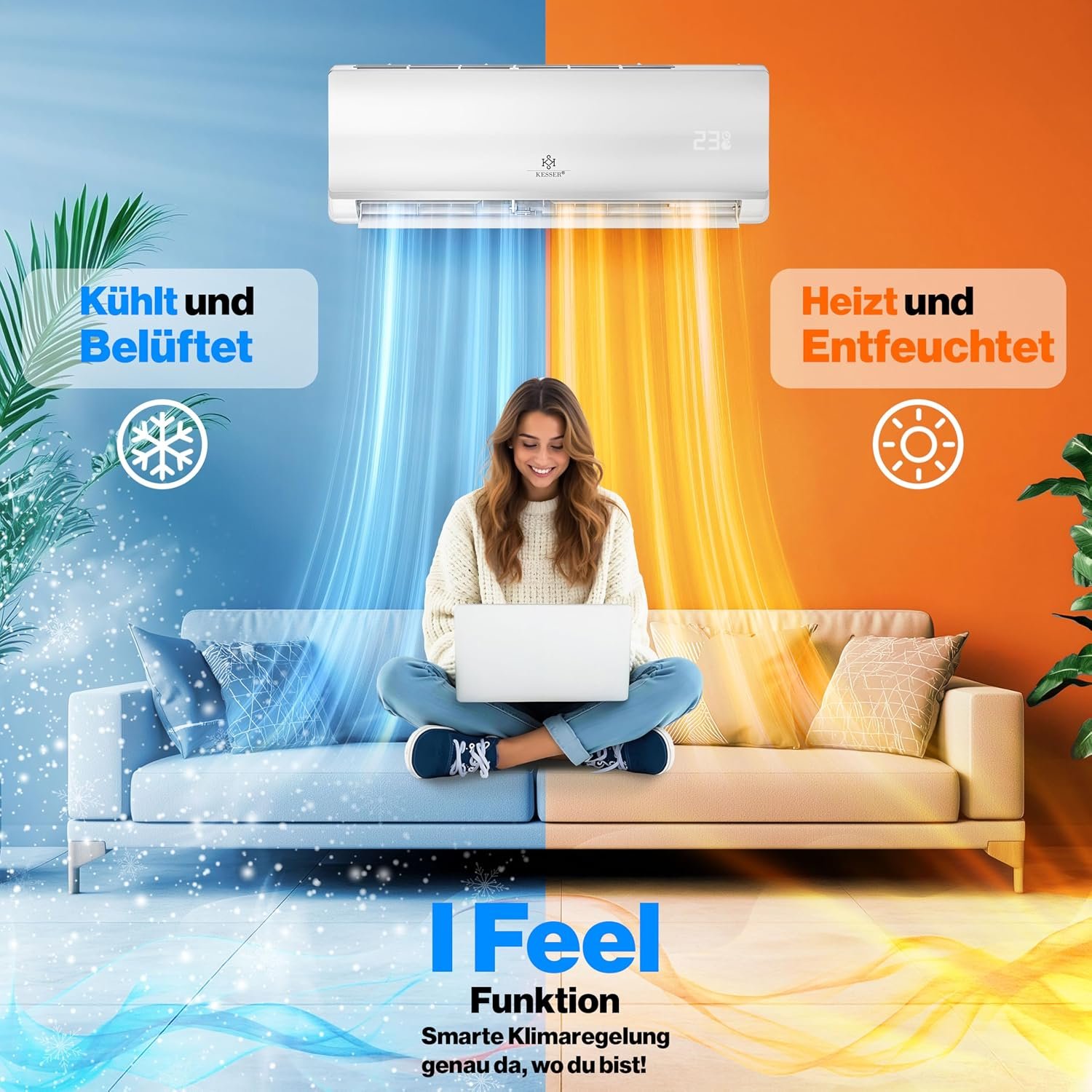 KESSER Split-Klimaanlage Set Quick Connect mit WiFi – Bild 4