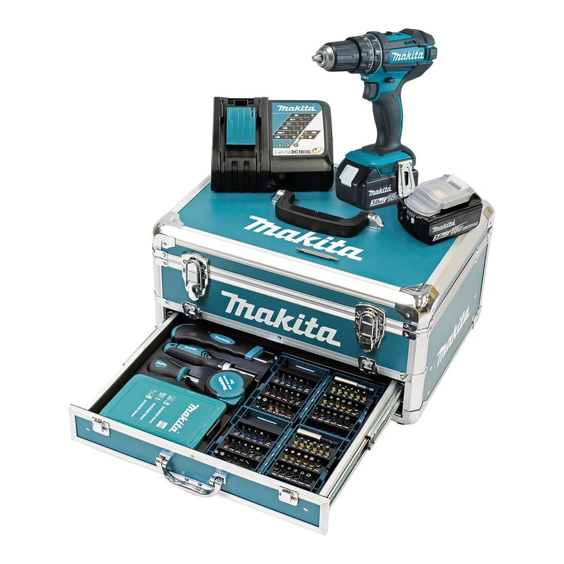 Makita DHP482RFX9 Akku-Schlagbohrschrauber-Set 18 V – 2 × 3,0 Ah