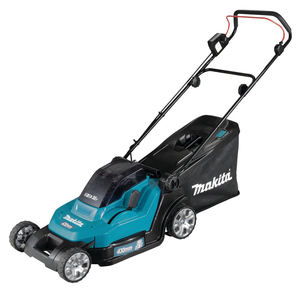 Makita DLM432PT2 Akku-Rasenmäher 2×18 V, 43 cm, inkl. 2x 5,0 Ah Akku & Doppelladegerät