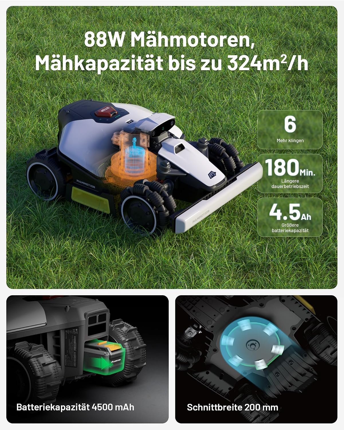 MAMMOTION LUBA 2 AWD 1000 Mähroboter – Bild 8