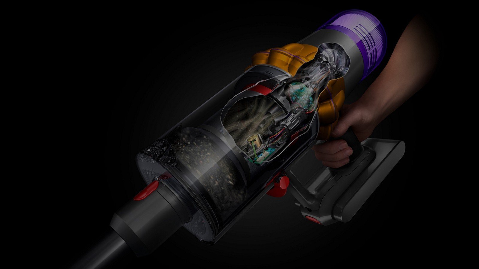 Dyson V12 Detect Slim Absolute Akku-Staubsauger – Gelb/Nickel – Bild 3